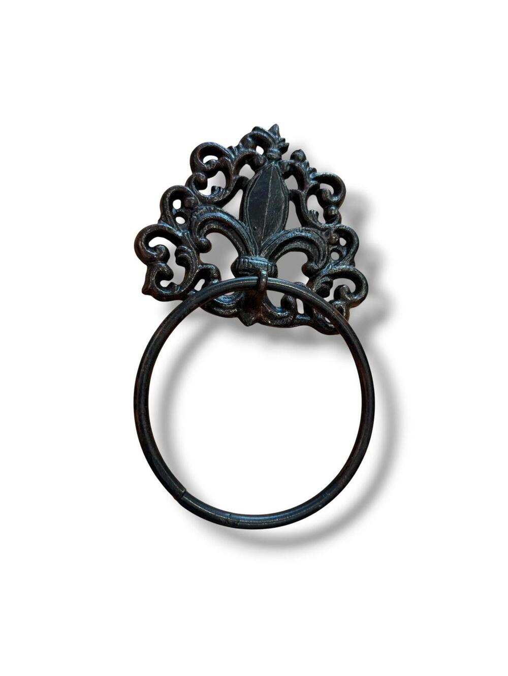 Ornate Filagree Iron Towel Holder